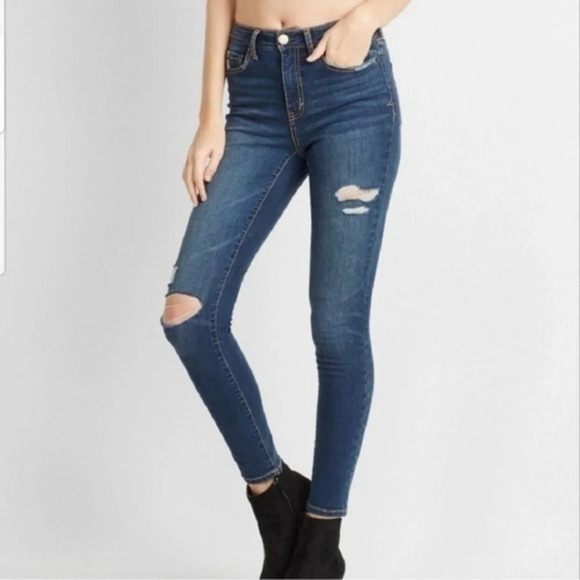 Aeropostale High Waisted Ankle Jegging Distressed - Picture 1 of 6